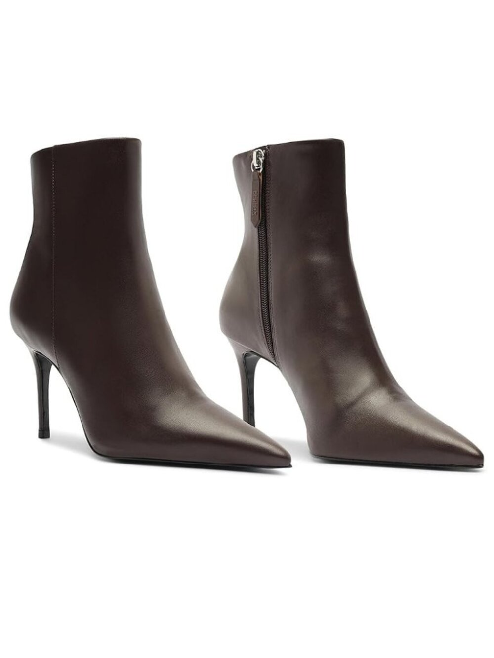 Schutz Mikki Calf Hair Stiletto Booties Brown Size 5.5 NWT